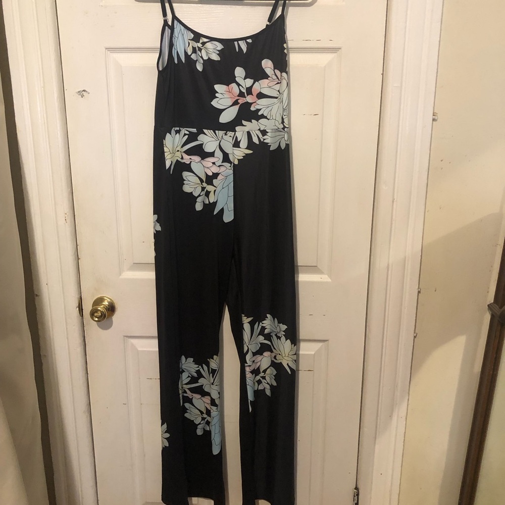 Floral Black Jumpsuit